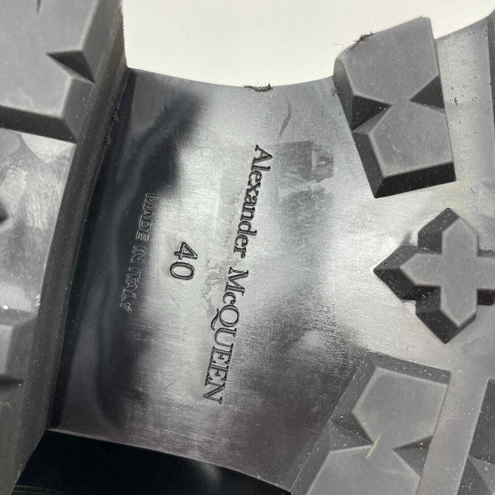 Alexander McQueen Wander Chelsea Boots Womens IT 40 US 10 Black Leather Platform - Picture 10 of 10